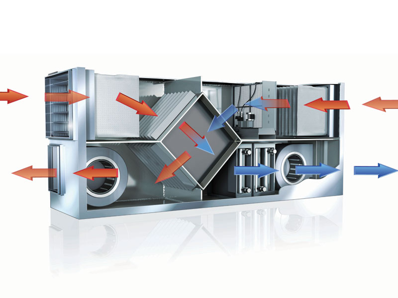 Exhaust air cooling with an evaporative humidifier Exhaust air cooling with an evaporative humidifier